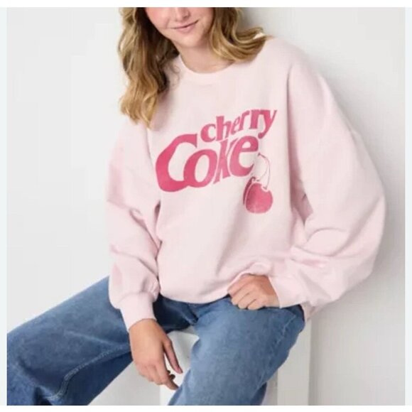 Cherry Coke Size XXL Crew Sweatshirt Womens Neck Long Sleeve. New With Tags - Picture 1 of 5